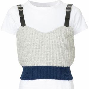 Tu Es Mon Tresor Knitted Cropped Cami Sweater Top